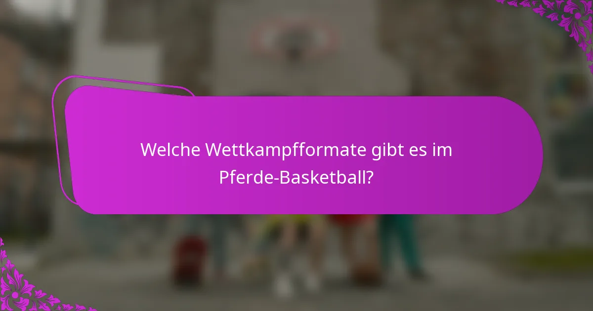Welche Wettkampfformate gibt es im Pferde-Basketball?