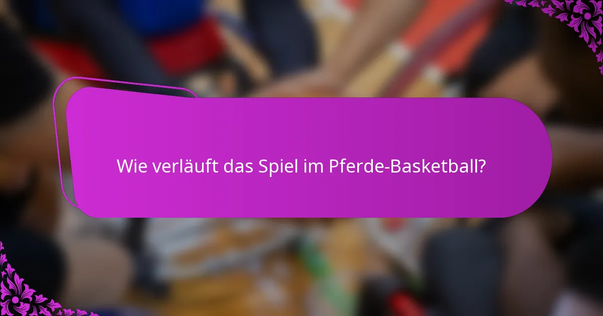 Wie verläuft das Spiel im Pferde-Basketball?